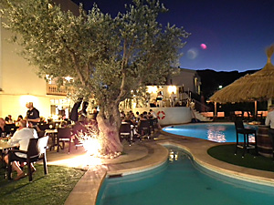 Eating at the Laguna Restaurant, Puerto Pollensa